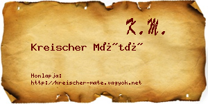 Kreischer Máté névjegykártya